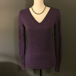 Mossimo Purple V-Neck Long Sleeve Sweater